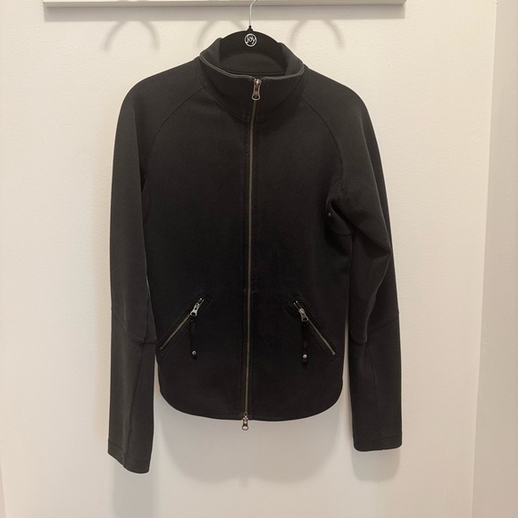 RootsYoga Black Full-Zip Jacket Women’s M Athleisure Yoga Activewear CabinCore - Picture 4 of 12